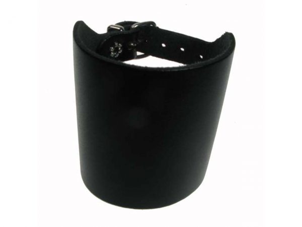 4 Row Width Plain Leather Wristband Gauntlet Bullet 69