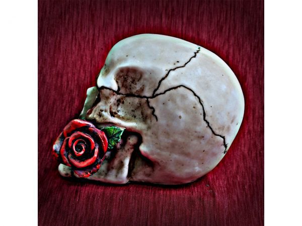 Rose from the Dead Skull Figure