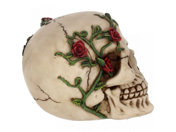 Red Rose From Beyond Skull Figure