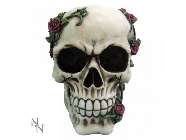 Red Rose From Beyond Skull Figure