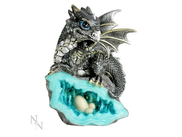 Nest Guardian Dragon Blue Figure Geode