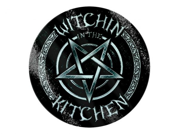 Witchin In The Kitchen Pentagram Glass Chopping Cutting Board Grindstore