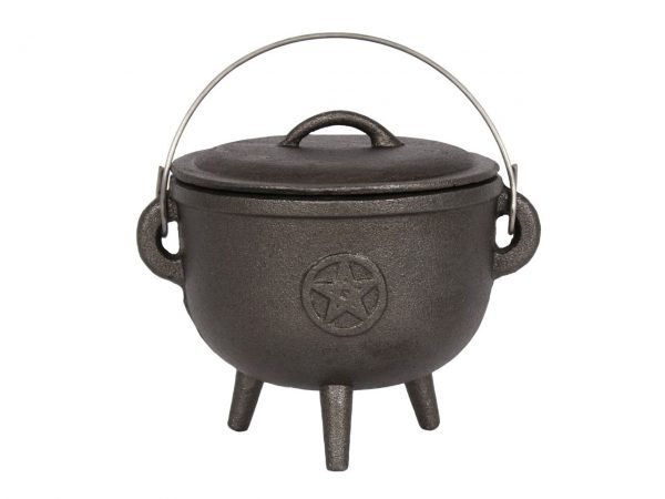 15 cm Cast Iron Cauldron Spiritual Pentagram Occult Witches