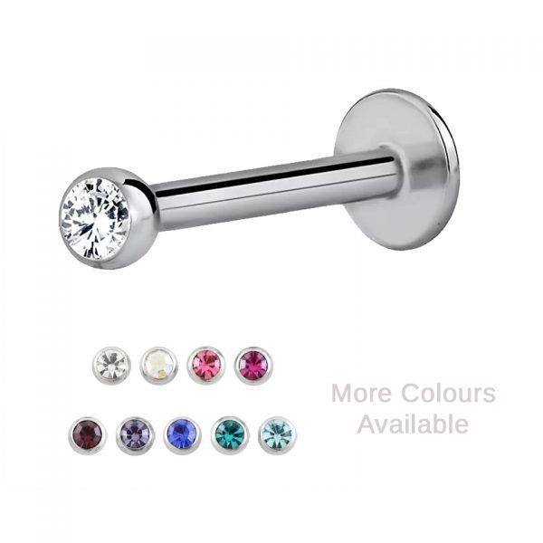 Gemmed Titanium Labret Sparkle Jewel Body Jewellery Piercing
