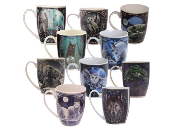 Lisa Parker New Bone China Mugs Wolves Wolf Owl Cat Kitten Familiar Witchcraft Occult Unicorn Tree Of Life Hare Mythical Hubble Bubble Magic Owl Quiet Reflection Rise Of The Witches Sacred Love The Heart Of The Storm Tree Of Life Winter Warrior Wolf Head Drinkware Kitchenware Tea Coffee
