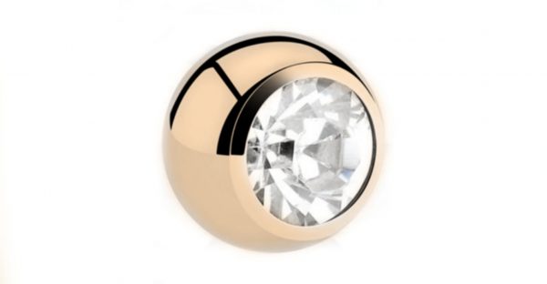 Rose Gold Gemmed 1.2 Titanium Balls