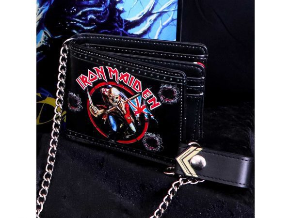 Iron Maiden Eddie Trooper Iconic Band Wallet Chain Merch Music Rock Metal Emo