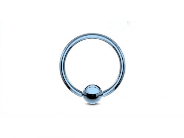 Light Blue Annodised Coloured Multi Rainbow Titanium BCR Ball Capture Ring