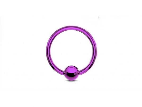 Purple Annodised Coloured Multi Rainbow Titanium BCR Ball Capture Ring