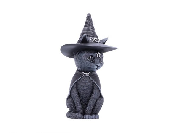 Purrah Cat Nemesis Now Witch Occult Witchcraft Familiar Spiritual Dark Spirits Figure Magic Pentagram Skull Cape Witches Hat