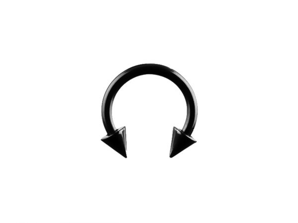 Black Spiked Circular Barbell 1.2 1.6 CBB Horse Shoe Body Jewellery Piercing