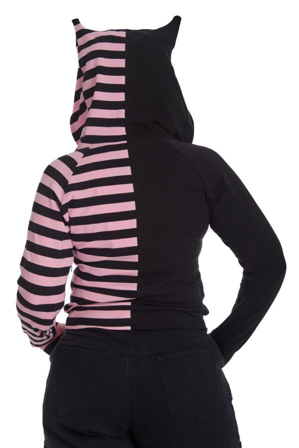 Black and Pink Stripe Hood - Image 2