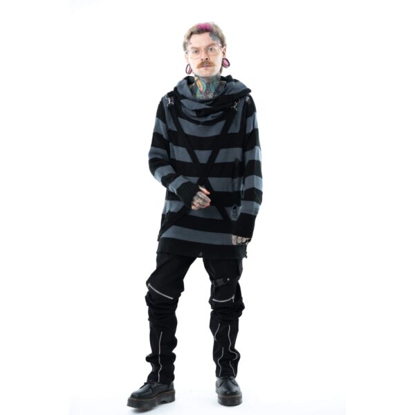 Black and Grey Stripe Jumper - Image 9
