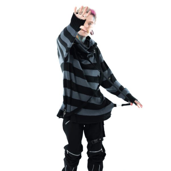 Black and Grey Stripe Jumper - Image 11