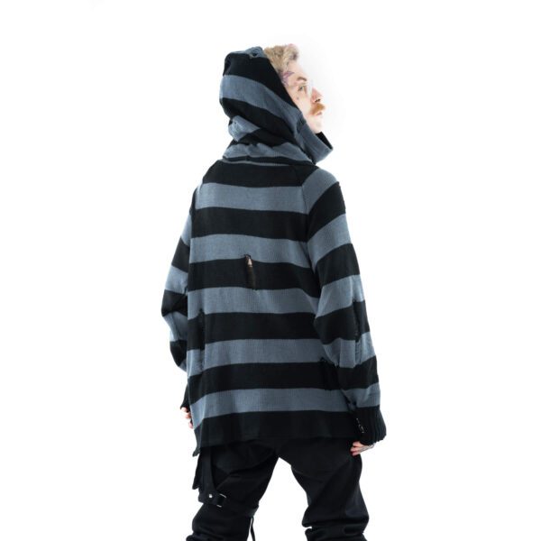 Black and Grey Stripe Jumper - Image 3