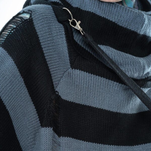 Black and Grey Stripe Jumper - Image 5