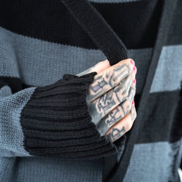 Black and Grey Stripe Jumper - Image 6
