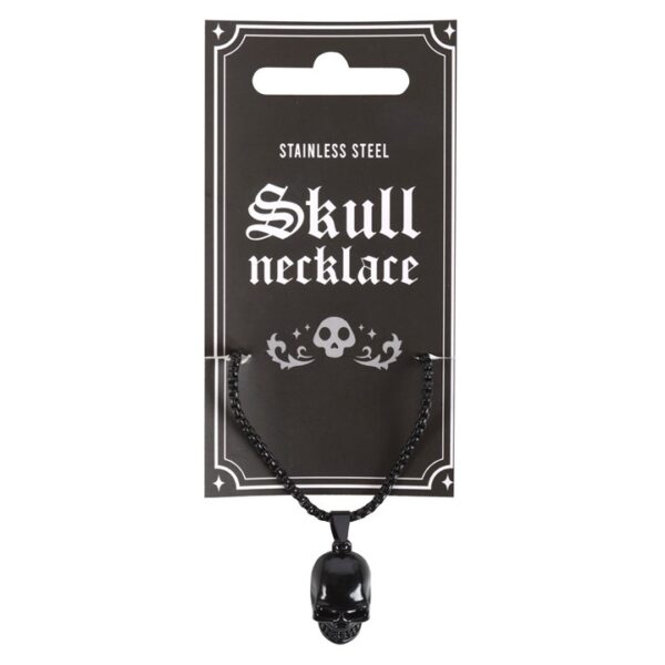 Black Steel Skull Necklace