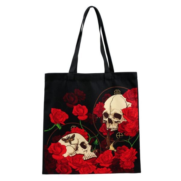 Skull and Rose Tote Bag