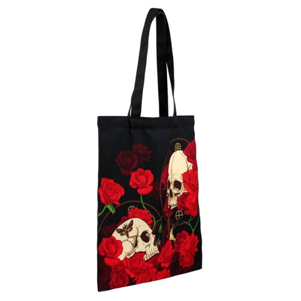 Skull and Rose Tote Bag - Image 2