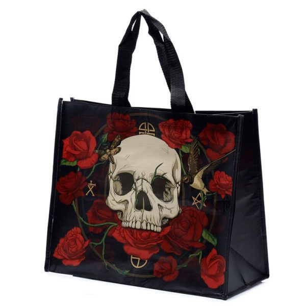 Skull and Rose Shopper Bag